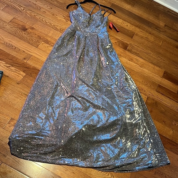 Vintage style Crystal Doll Sequin glitter maxi prom cocktail  Dress Ruff Sz 4 - Picture 15 of 15